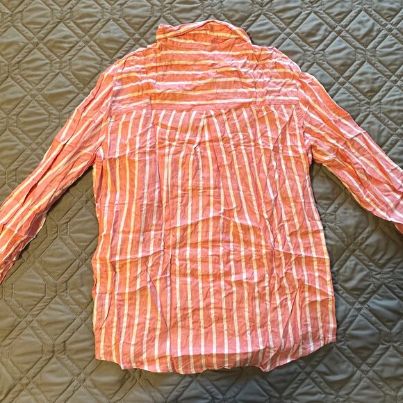George Pink and White Striped Button Down Shirt - Picture 2 of 3